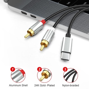 Cable de audio USB C a 2 RCA, cable divisor tipo C a RCA macho estéreo auxiliar Y RCA compatible con cine en casa, altavoz, etc. - Product Image 2