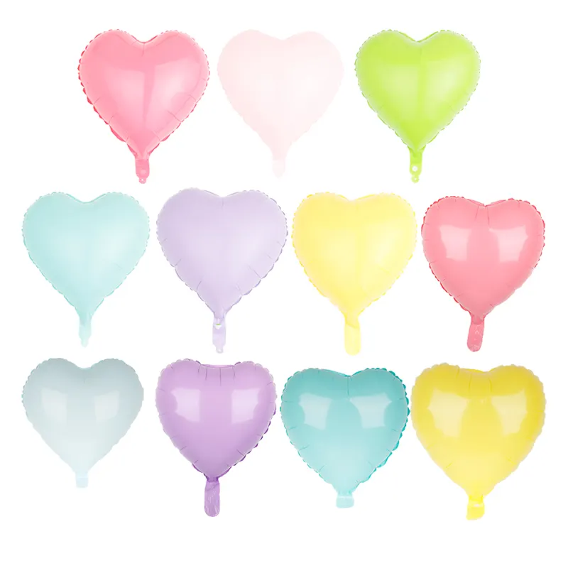 Globos de aluminio con forma de corazón de macarrón de 18 pulgadas, globos personalizados de helio para cumpleaños, fiesta de bienvenida de bebé, proveedores de globos