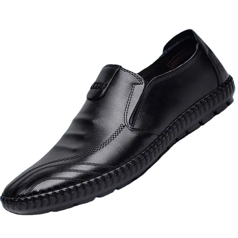 2024 nuevo artículo qzk Venta caliente en línea nuevo negro plano italiano chaussures hommes gris casual barco para hombres zapatos de cuero