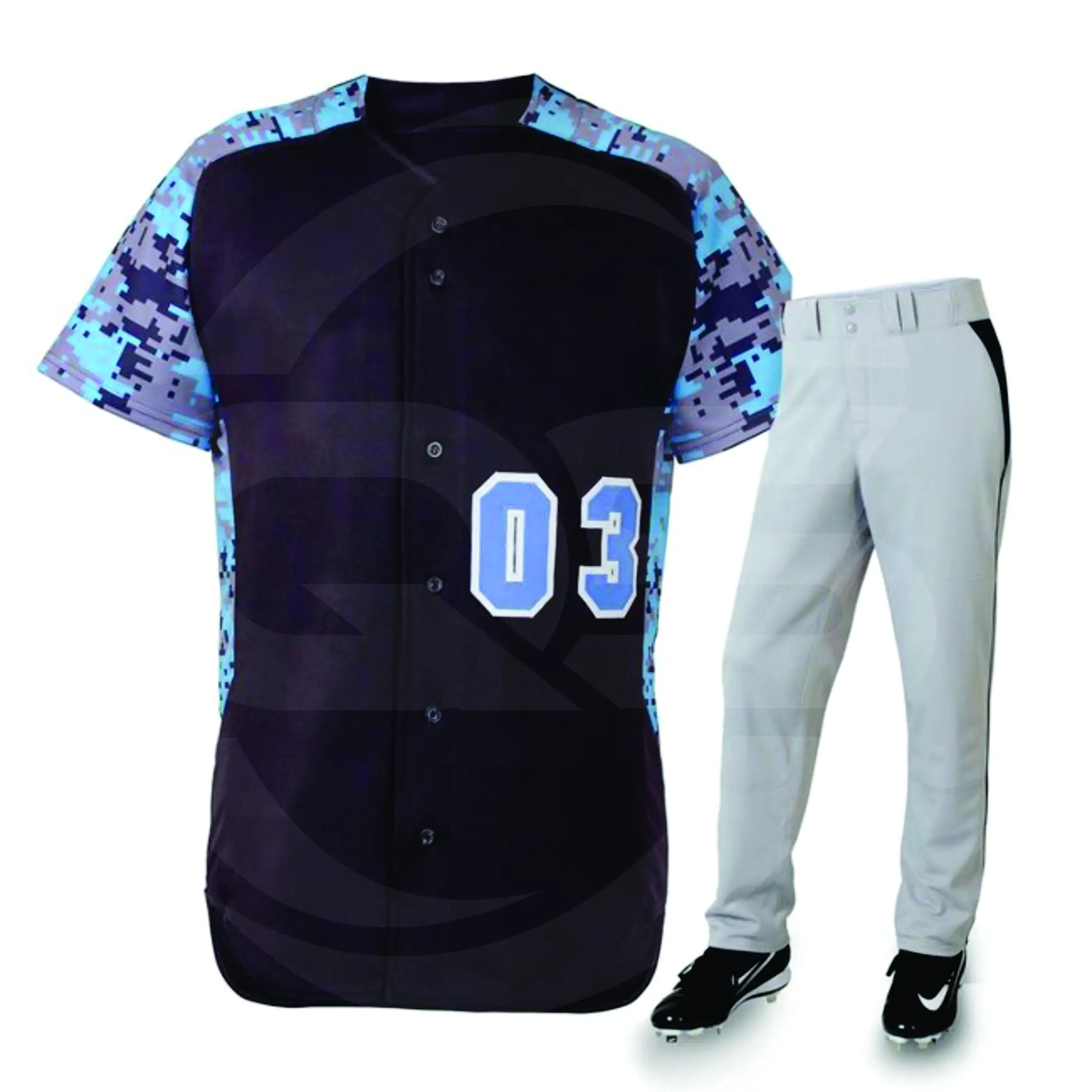 高速配信カスタム印刷野球プレーンシャツブルー野球ジャージー衣装メンズ昇華格安価格野球ジャージ