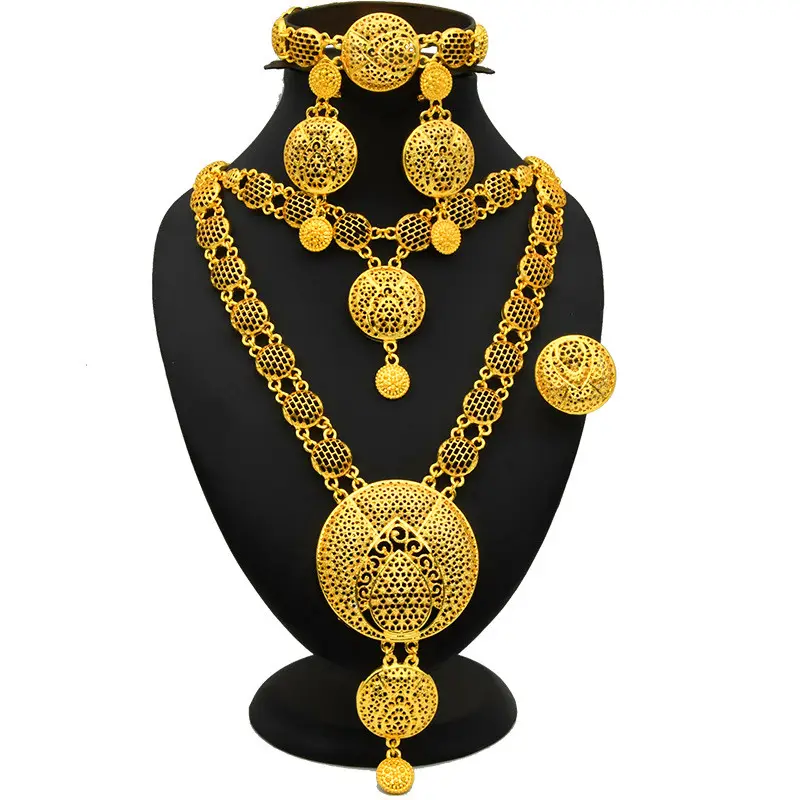 Conjunto de joyería personalizada para mujer, nuevo modelo de diseño único, oro de 24 quilates, 2023