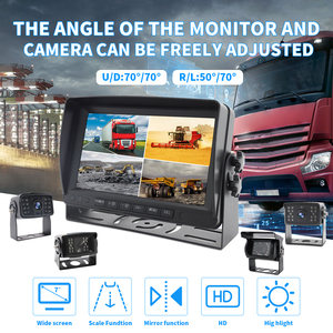Camión DVR 4 CH Quad Grabadora de video digital Cámara de marcha atrás de respaldo 4 pines 7 pulgadas Monitor de visión trasera para autobús RV Remolque coche monitor de TV - Product Image 4