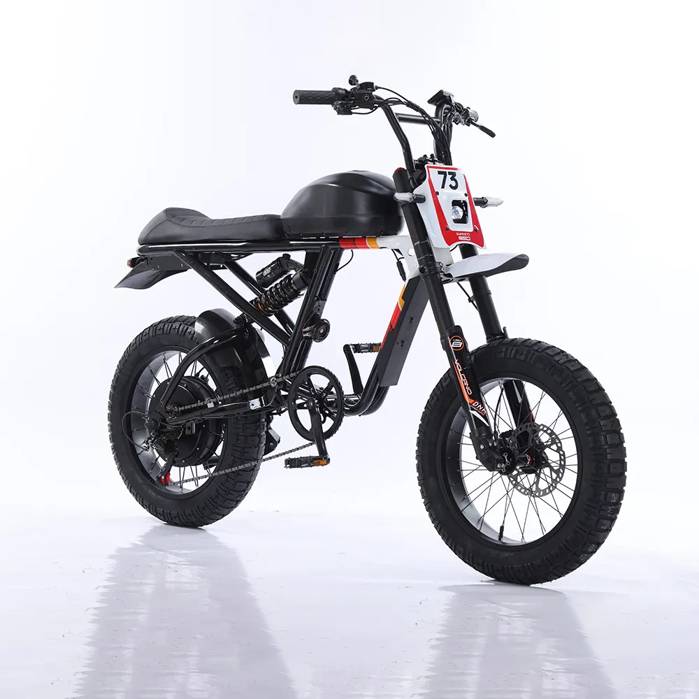 Yeni süper RX üreticisi 73 1500W güçlü lityum pil hızlı elektrikli şehir bisikleti 20 inç yağ lastikler kar e-bisiklet yetişkin için