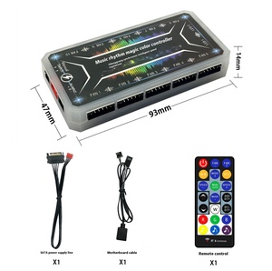 RGB Fan <strong>Controller</strong> <strong>for</strong> Laptop <strong>Computer</strong> Chassis 6PIN Interface Dual Synchronous Wireless Remote Music Rhythm Hub Stock - Product Image 2