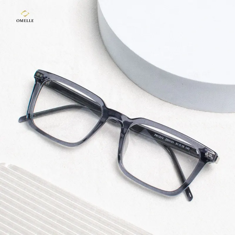 Omelle-monturas ópticas cuadradas clásicas de acetato para hombre, diseño japonés, fabricante de fábrica de China, marcos de vidrio para ojos