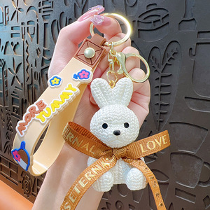 Mais novo Designer renunciar <span class=keywords><strong>3D</strong></span> Mini arco coelho chaveiro bonito malha arco coelho chaveiro para saco acessórios casal presentes atacado