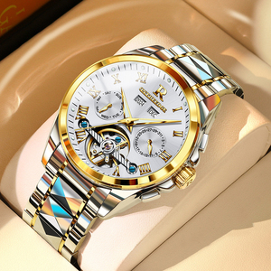 Orologio meccanico completamente automatico multifunzione a doppio calendario da uomo con luce notturna impermeabile da uomo - Product Image 1
