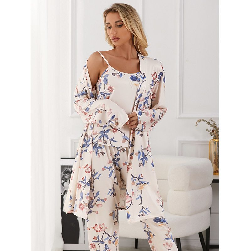 White Blue Floral
