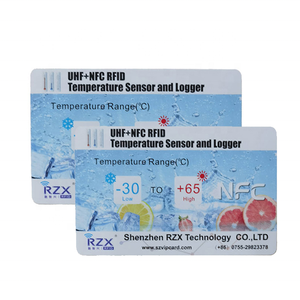 <strong>Real</strong> Time Monitoring Dual Chips RFID UHF and NFC Temperature Sensor <strong>Card</strong> Used in Like Cold Chain - Product Image 1
