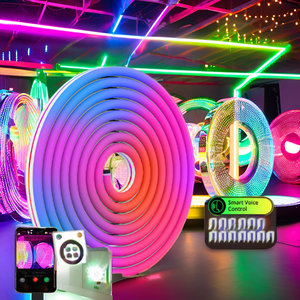 TUYA WIFI Smart LED Neon Light Strip 5M RGB Silicona Control remoto Running Light Strip con música 12V Voltaje de entrada - Product Image 1