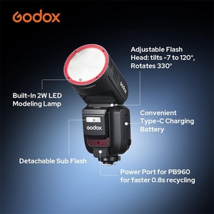 佳能相机Godox V100-C闪光灯、圆头相机闪光灯、TTL触摸屏2.4G无线X系统 (V1升级) - Product Image 5