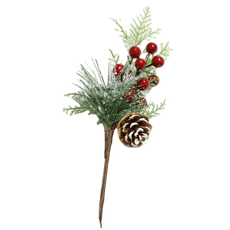 Ramas artificiales de baya dorada para decoración del hogar, adornos florales para árbol de Navidad, artesanía artesanal para boda