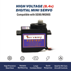 Iteration3.0 - SG90 микро-серводвигатель с высоким крутящим моментом 7,5 кгс. См 0,07 s 8,4 V металлический редуктор без сердечника сервопривод для мини-моделей RC роботов - Product Image 5