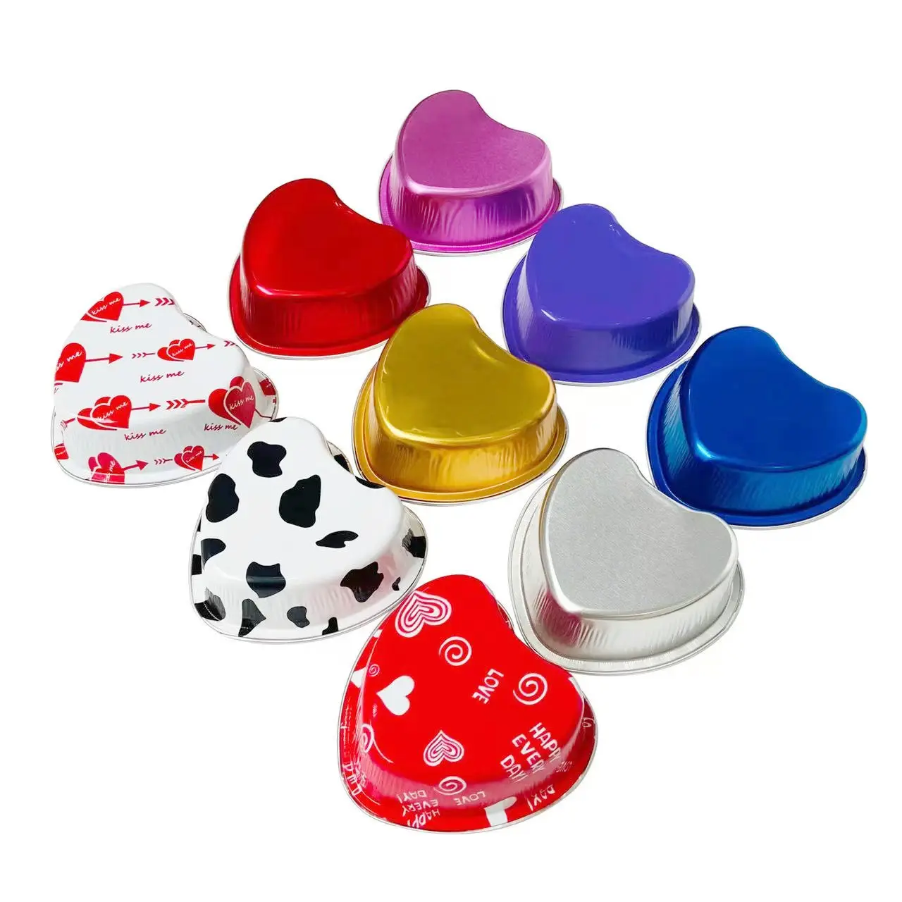Heart Shaped Aluminum Foil Bakery Food Packaging Box Disposable Dessert Chocolate Container Homeuse Bakery Tools