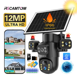 Rscamcom Eseecloud 12mp 4g Simカード3レンズソーラーワイヤレスカメラ屋外Cctv Ptz監視防犯カメラソーラー - Product Image 1
