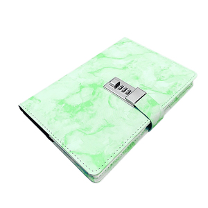 Cuaderno de tapa dura A5 personalizado, 100 hojas, cubierta de cuero PU, encuadernación de costura, planificador personal con bloqueo codificado - Product Image 3