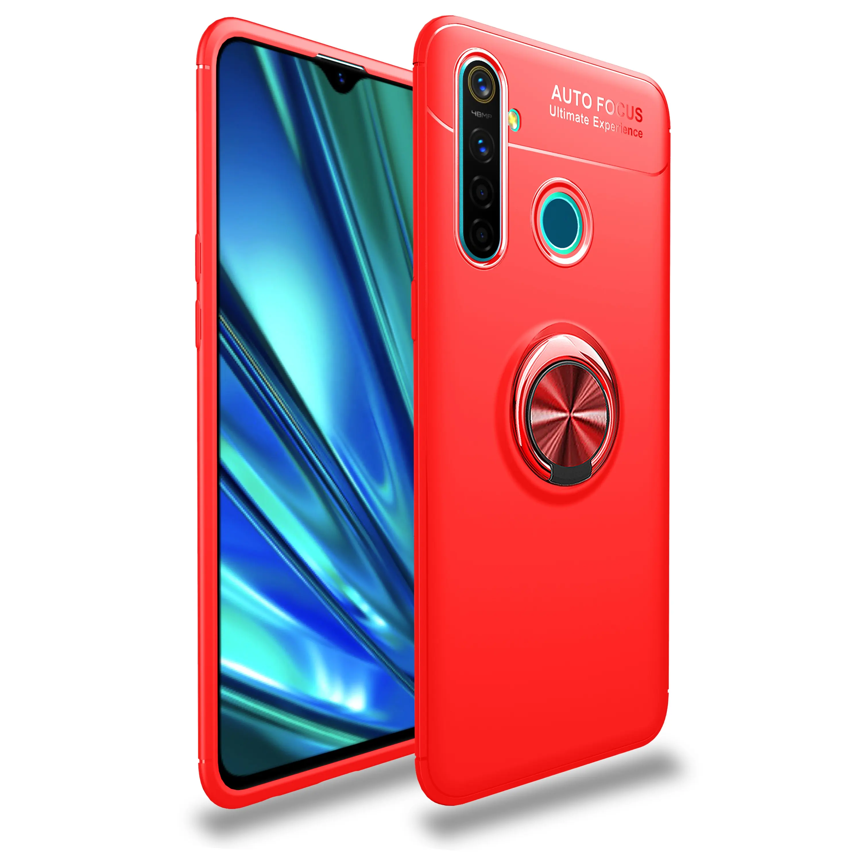 Capa de acessórios de celular para oppo realme 5 pro, capa de metal magnética traseira