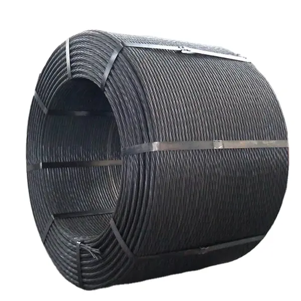 Alto carbono de alta elasticidade ASTM A416 12.7mm 7 fios de aço cabo PC aço Strand baixo r elaxation para concreto protendido