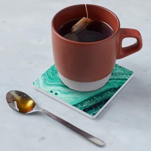 定制各种印刷图案杯垫软木基吸水陶瓷杯垫升华廉价陶瓷杯垫套装 - Product Image 6