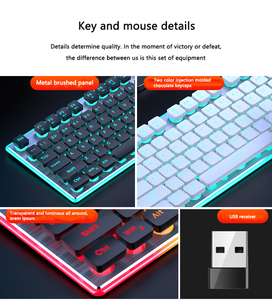 Juego móvil inalámbrico de colores con sensación mecánica USB, juego combinado de teclado y ratón Punk rosa, teclado de máquina de escribir, combos de ratón