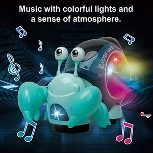 Wholesale Kids <strong>Toys</strong> Electric Universal Walking Transparent Projection Flashing Musical Hermit Crab Climbing <strong>Toy</strong> - Product Image 5