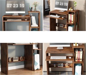 Estudiante de madera Estudio Escritorio de oficina Muebles y Escritorio de computadora Mesa de estudio con estantes - Product Image 6