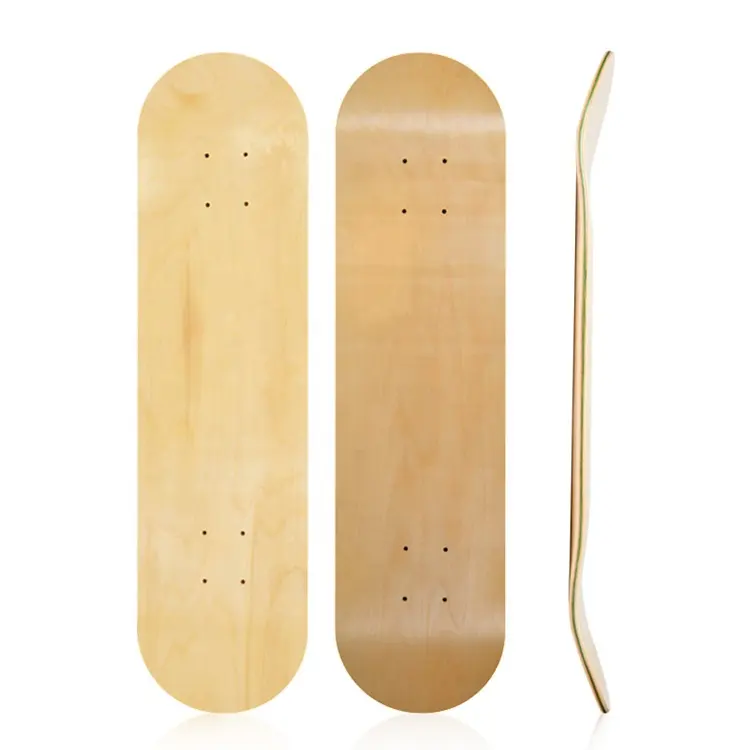 Vente en gros blanc 31*8 pouces de profondeur concave 7 plis érable en vrac personnalisé Skateboard Skate Deck
