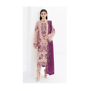 Toptan fabrika kaynağı Georgette şalvar elbise ile ağır nakış desen tasarımcı <span class=keywords><strong>Alkaram</strong></span> pakistan satılık takım