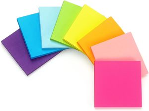 Nota adhesiva de 76x76, Nota de mensaje, papel de color neón, Bloc de notas, Pegatina autoadhesiva decorativa, embalaje personalizado - Product Image 6