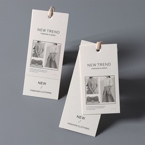 Wholesale <strong>Customized</strong> LOW MOQ Fashion Thickened Paper <strong>Tags</strong> for Clothing Pants with <strong>String</strong> Rope - Product Image 1