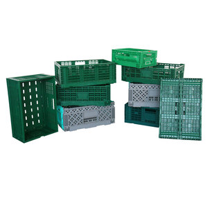 Commercio all'ingrosso della fabbrica di plastica pieghevole di stoccaggio casse di Tote cesto per il trasporto di frutta vegetale dell'uovo del latte di carne