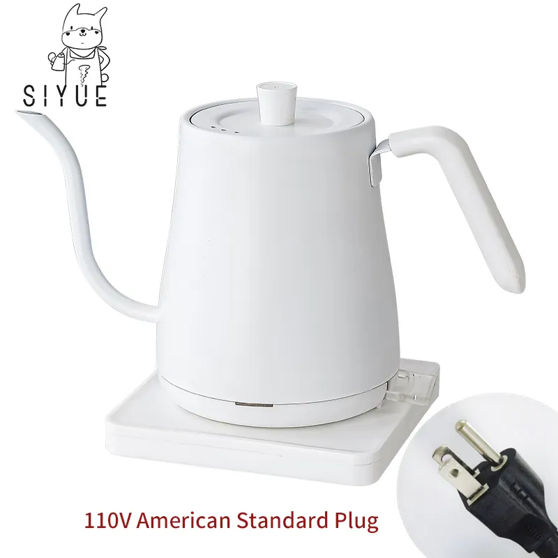 SIYUE सफेद 110V 800ml अमेरिकी मानक प्लग डालो से अधिक डिजिटल चाय gooseneck कॉफी ड्रिप केतली KMW03X