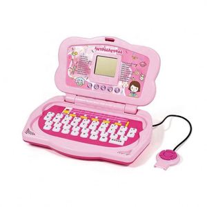 Rosa elektronische pädagogische englische LCD-Bildschirm Lernmaschine Computer Spielzeug Kinder Laptop mit Maus