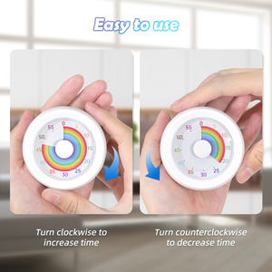 Arcobaleno disco 60 minuti conto alla rovescia per bambini e adulti silenziosi strumento di gestione del tempo magnetico meccanico Timer da 60 minuti - Product Image 4