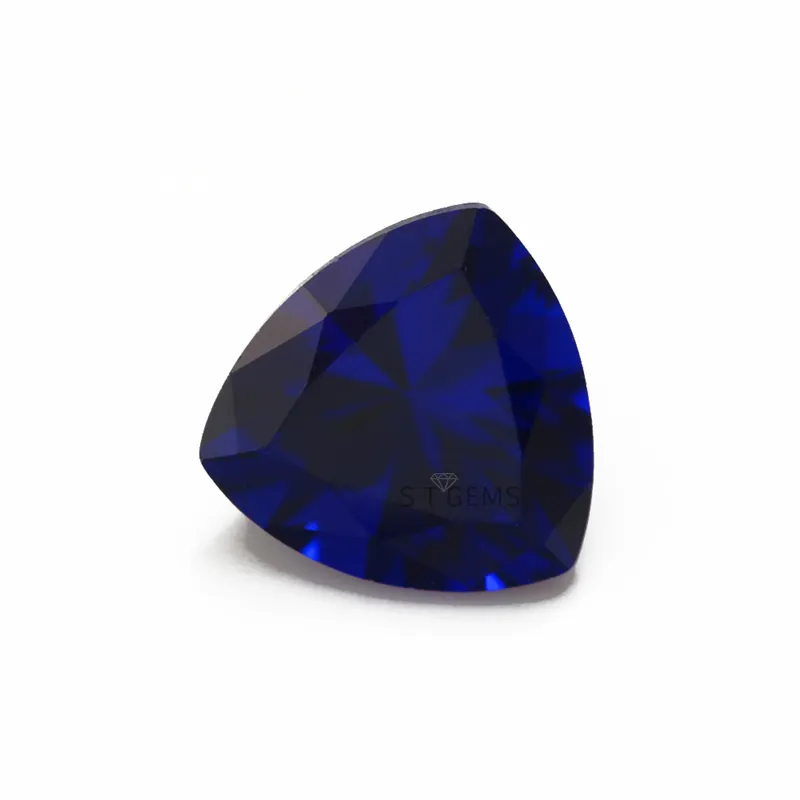 Espinela de corte triangular pesado, de Color zafiro piedra sintética, 112 #, a la venta
