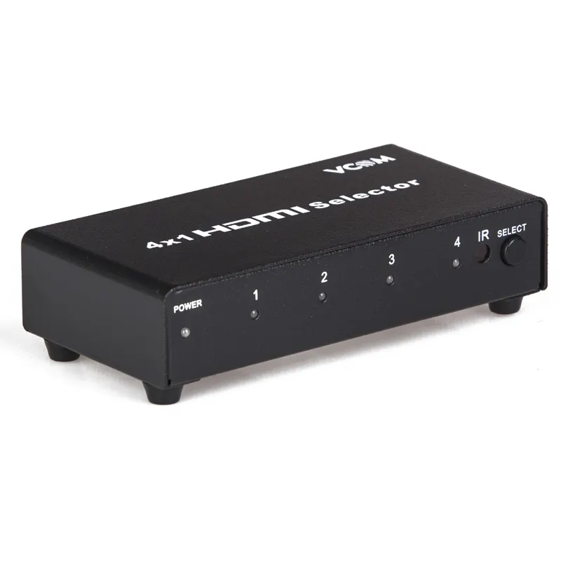 VCOM HDMI nouvelle arrivée 3D 4 In 1 Out HDMI Switcher Support 3D 1080P Optical Coaxial Digital Audio Converter 1.4 Switch Splitter