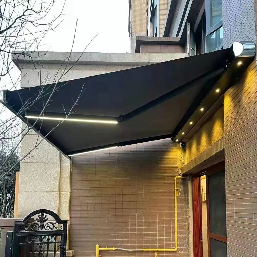 Tendalino laterale retrattile automatico parasole per esterni/tendalino avvolgibile in alluminio tettuccio per porta