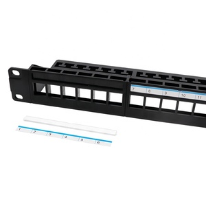 19 ''1u <span class=keywords><strong>24</strong></span>端口RJ45空白空配线架未屏蔽UTP卸载电缆管理器 - Product Image 5