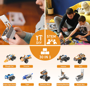 Robot giocattolo elettronico educativo Makerzoid a vapore per bambini 26 + 1 blocchi con funzioni di alimentazione e programma di codifica a blocchi - Product Image 6