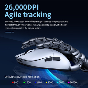 Fabbrica 6 pulsanti programmabile Pixart 3395 sensore 26000DPI Triple-Mode mouse personalizzato mouse wireless per computer ricaricabile
