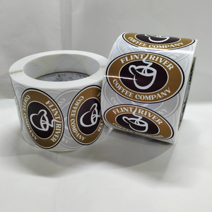 Printed Self Adhesive <strong>Oval</strong> Shape Sticker Custom Waterproof Vinyl Glossy Sealing Sticker for Coffee Brand - Product Image 3