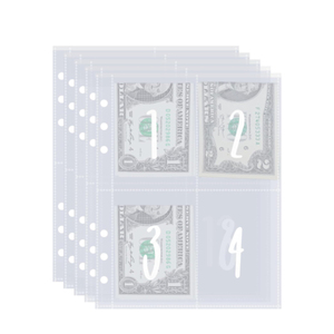 Thay Thế 25 Tờ 100 Phong Bì Tiền Tiết Kiệm Thách Thức A5 Vòng Chất Kết Dính Chèn <span class=keywords><strong>Pre</strong></span>-Dán Nhãn 1-100 Tiền Túi Cho Tiền Mặt - Product Image 1