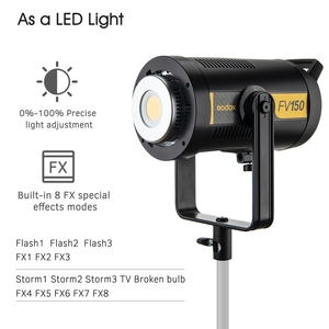 Go Dox FV200 1/8000s HSS Flash LED <strong>Light</strong> 200Ws Dimmable 5600K CRI 96+ 2.4G Wireless 8 <strong>FX</strong> Modes Remote Control for Photography - Product Image 5