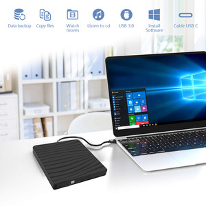 电脑外置DVD播放器dvd rw驱动器写入器燃烧器光学播放器，带usb3.0 type-c，适用于视窗 - Product Image 5