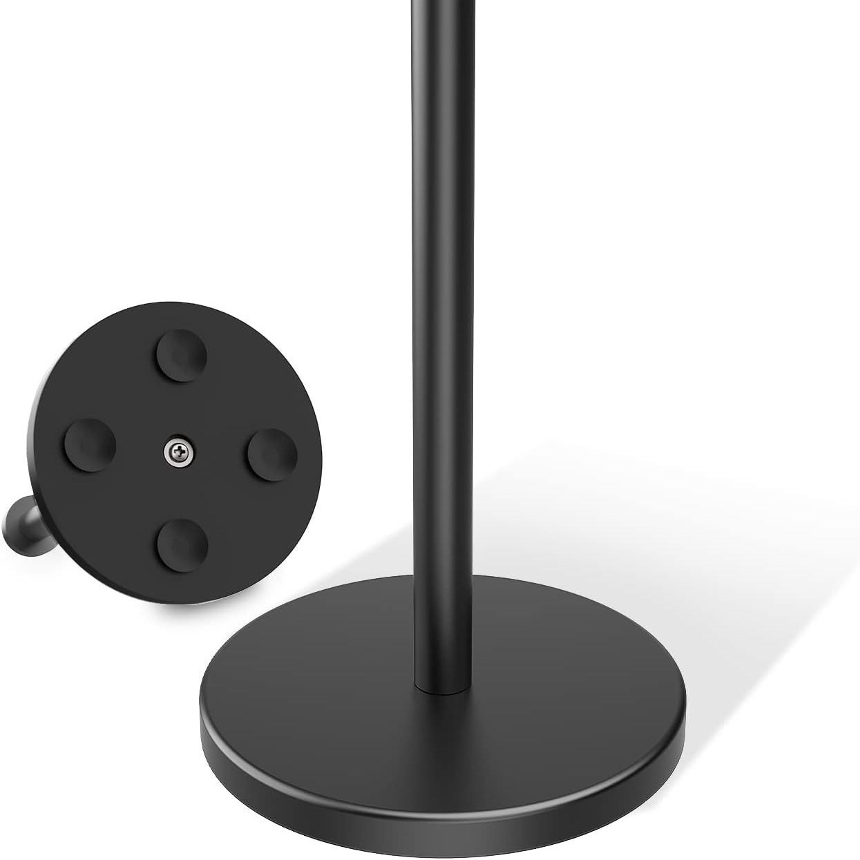 Flat-top vertical tissue holder with suction cup-black