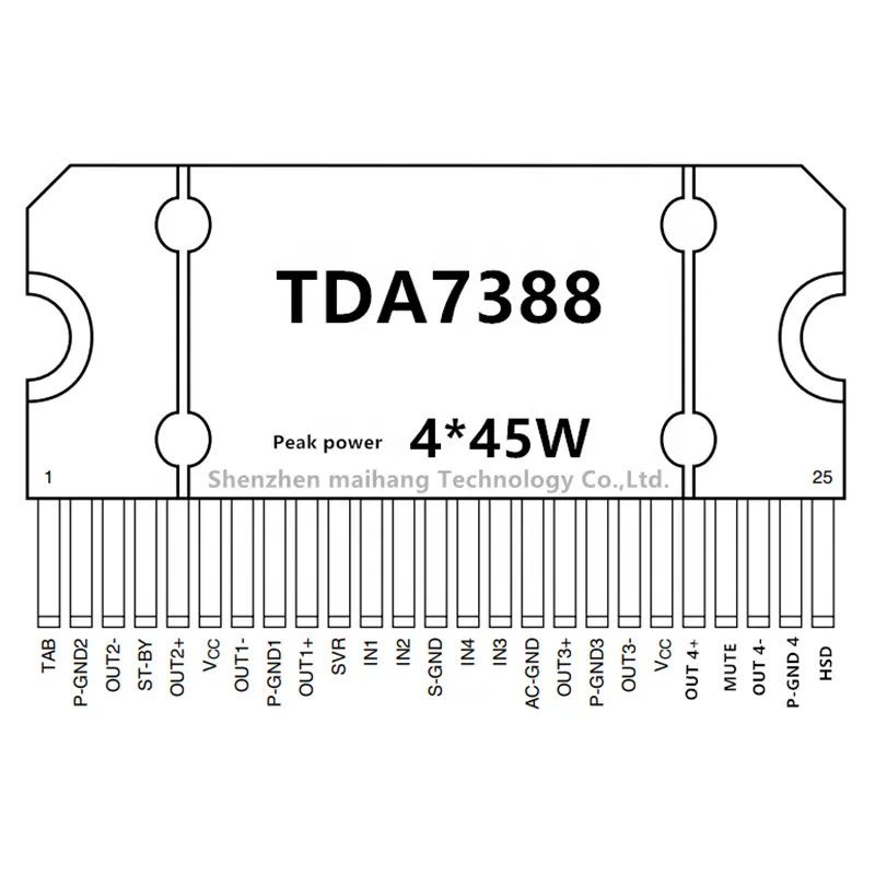 TDA7388 YD7388 TDA7850 AC7315 Audio Eindversterker Ic Voor Auto Video Android Radio Auto Mp3 Speler