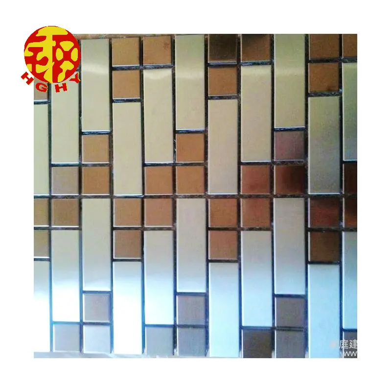 Rettangolo quadrato misto in acciaio inox piastrella da parete pezzo personalizzato in metallo wall art home decor