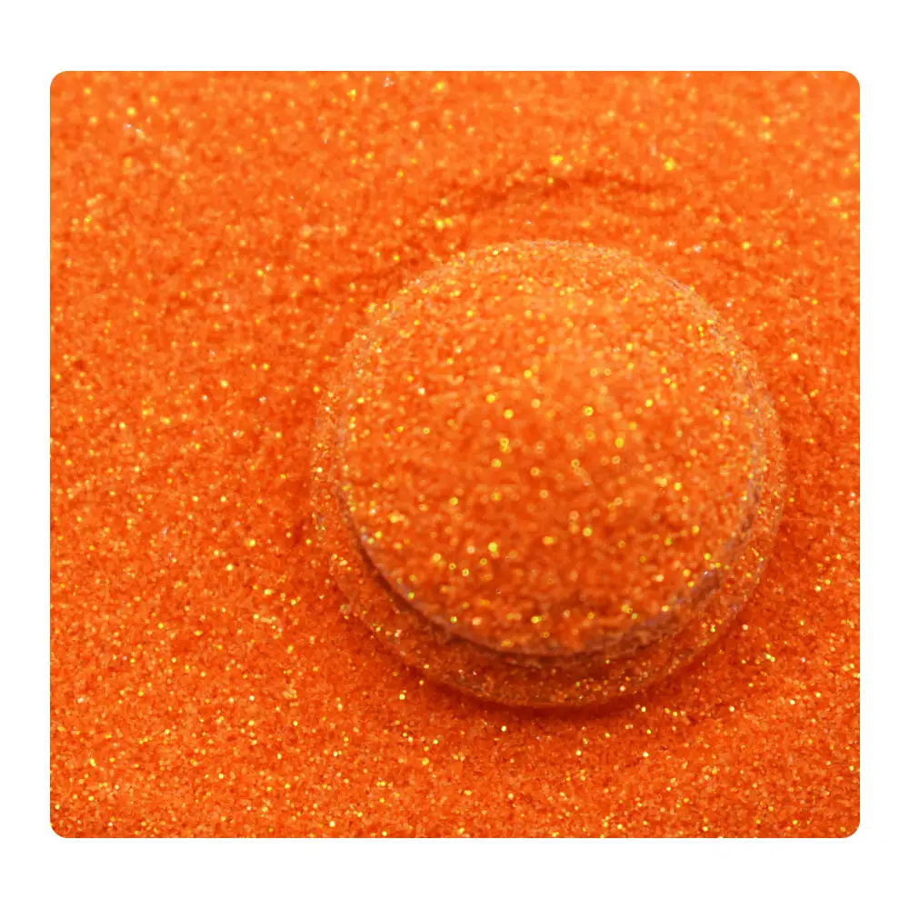 Fabricação direto fornecer poliéster glitter íris laranja extra fino glitter para tumbler