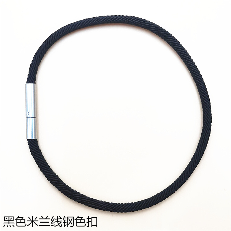 Black Milanese thread steel buckle