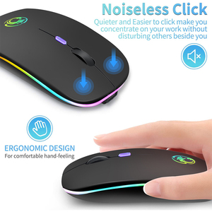 RGB Wireless Mouse Computermaus Silent Ergonomische wiederauf ladbare BT-Mäuse mit LED-optischen USB-Mäusen mit Hintergrund beleuchtung für PC-Laptops - Product Image 4